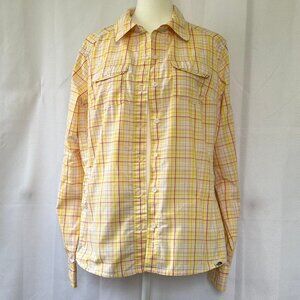 The North Face Women's Yellow-Plaid Pocket Windbreaker